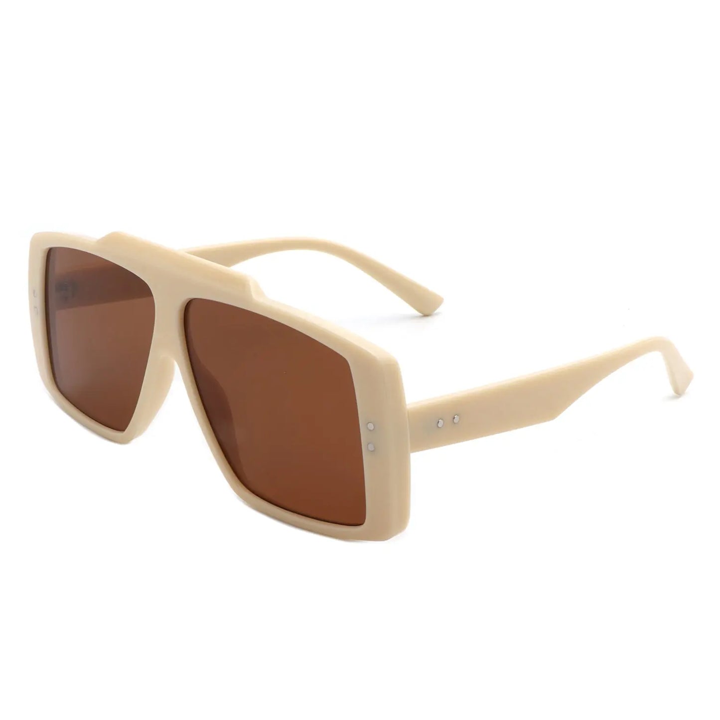 Halia - Square Retro Flat Top Fashion Sunglasses-7
