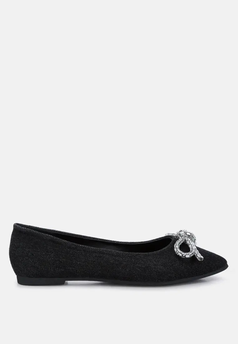 Ellerby Embellished Bow Detail Ballet Flats-5