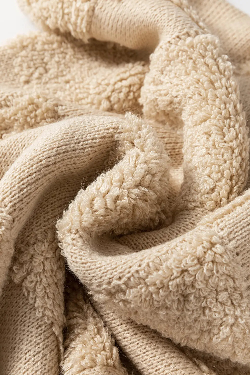 Emily Checkered Sherpa Loose Sweater-3