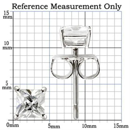 0W158 - Rhodium 925 Sterling Silver Earrings with AAA Grade CZ  in Clear-1