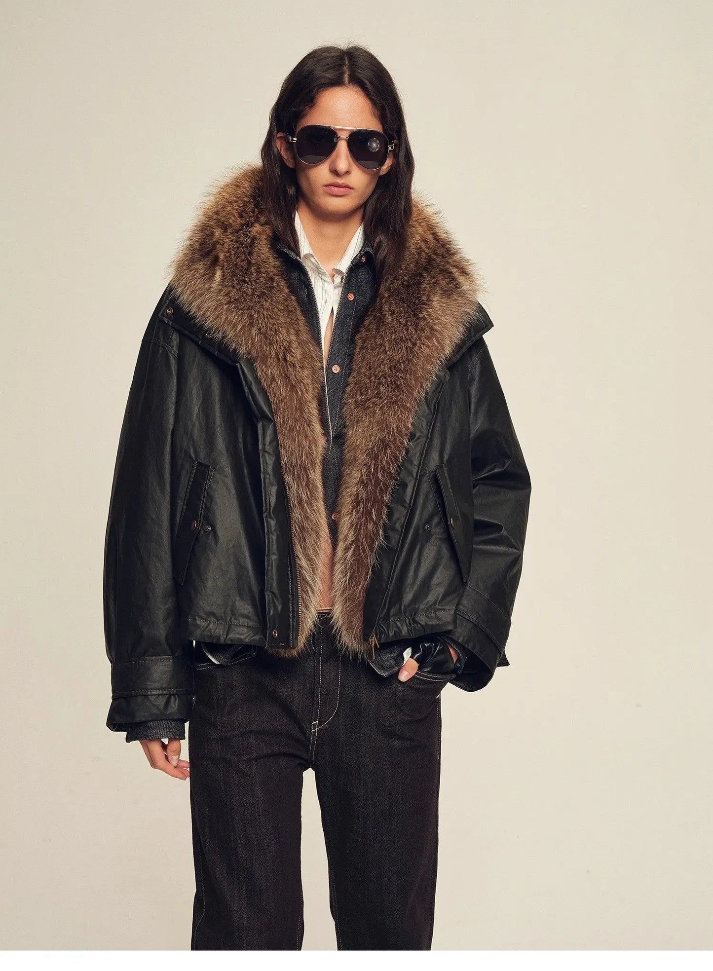 Firelady Fur Women's down fur parka Coyote and Raccoon Fur Collar-“The long night is coming”-2
