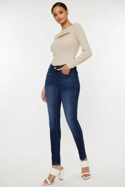 Kancan Mid Rise Gradient Skinny Jeans-4
