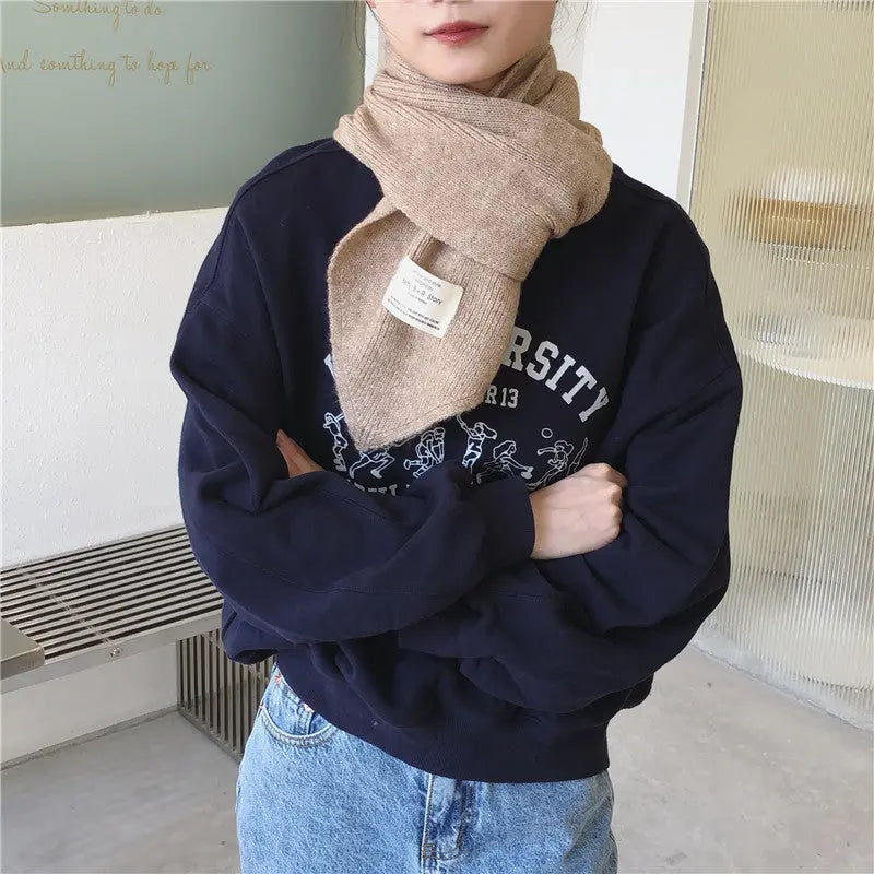 Pure Color Knitted All-match Cute Multifunctional Scarf-5