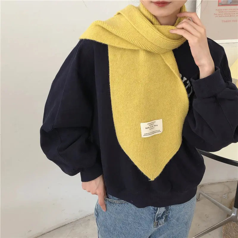Pure Color Knitted All-match Cute Multifunctional Scarf-10