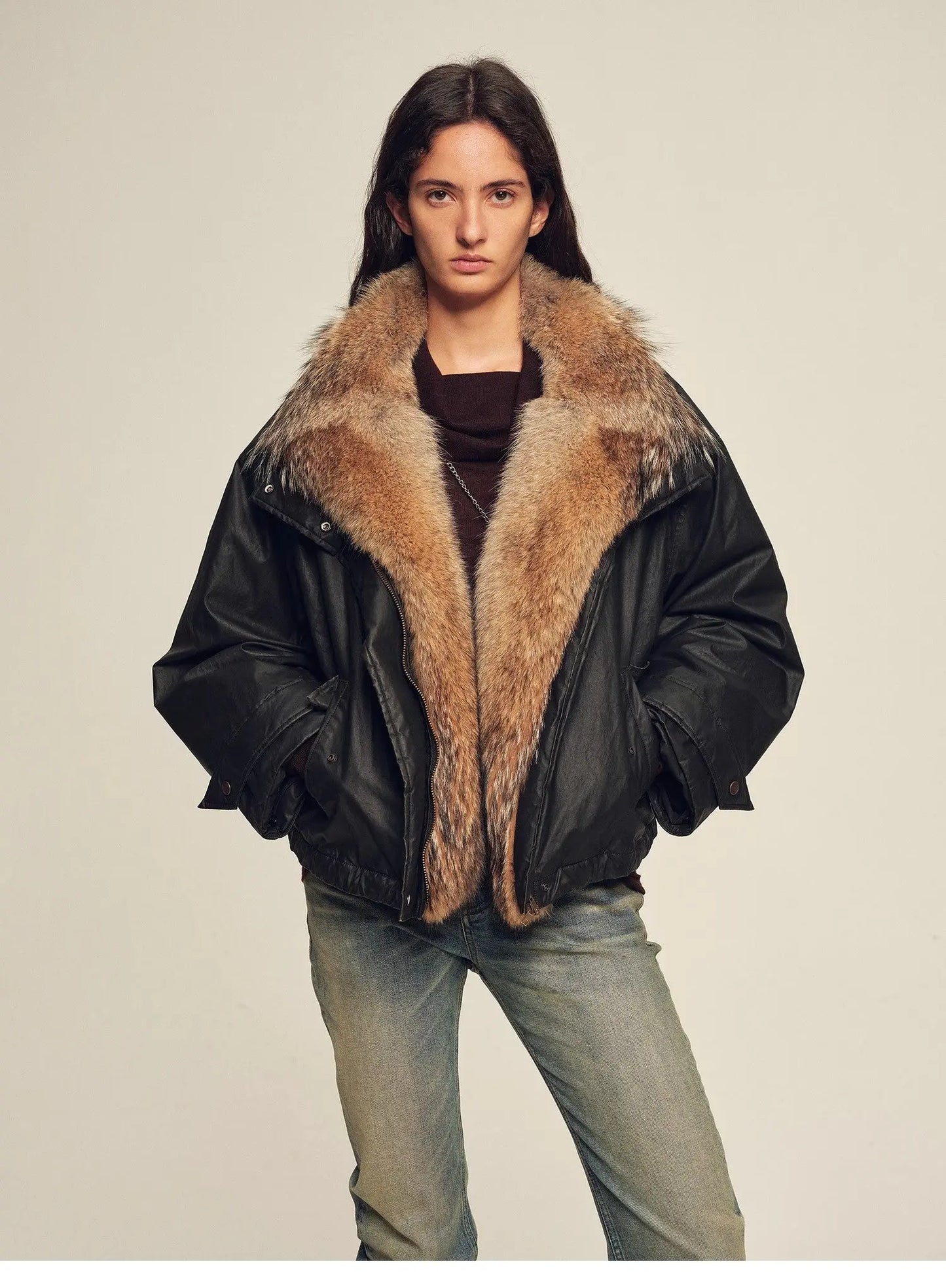 Firelady Fur Women's down fur parka Coyote and Raccoon Fur Collar-“The long night is coming”-1
