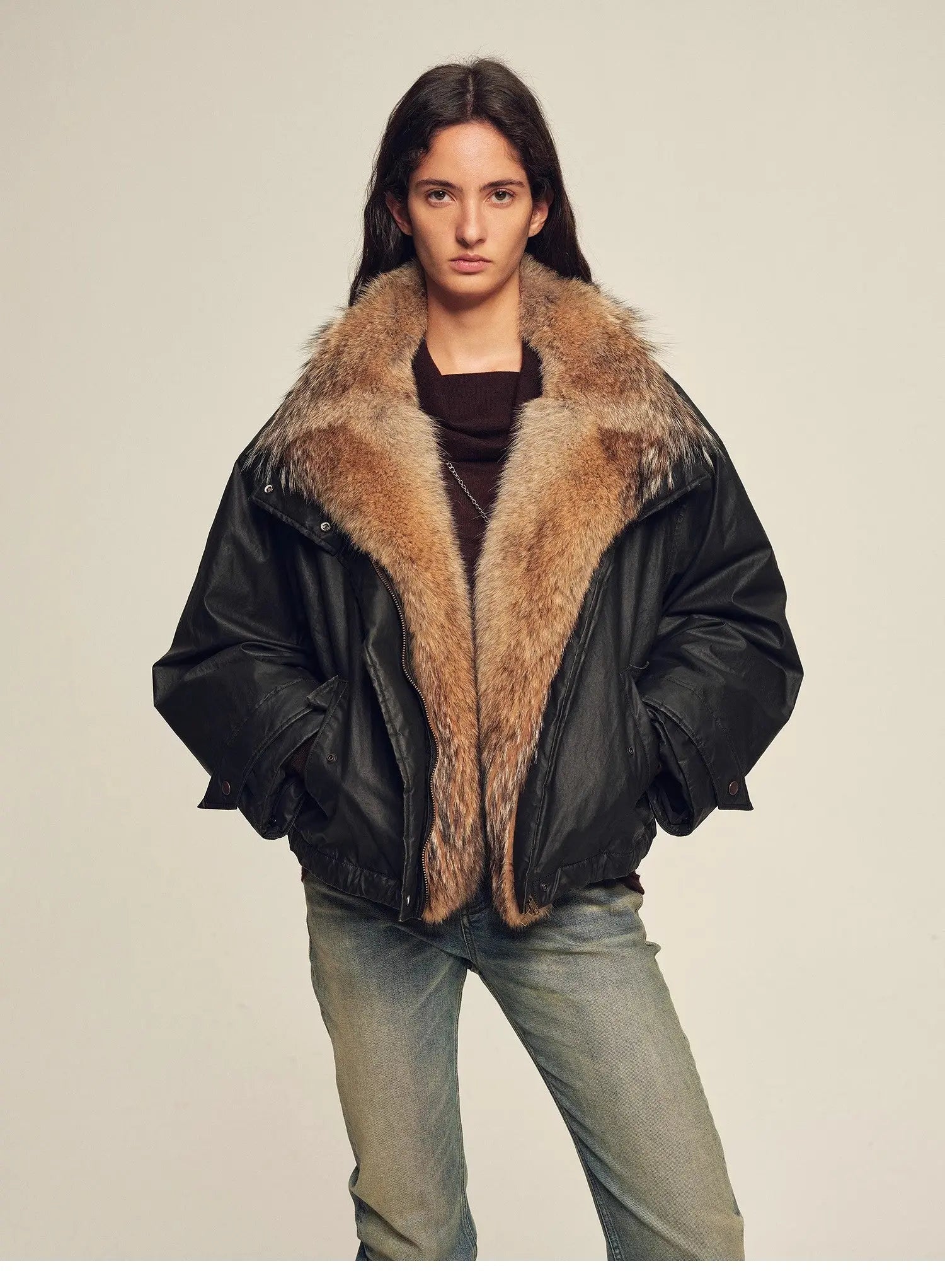 Firelady Fur Women's down fur parka Coyote and Raccoon Fur Collar-“The long night is coming”-1