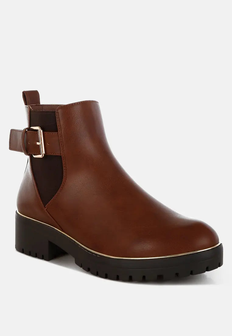 Antorin Chunky Buckle Detail Ankle Boots-1