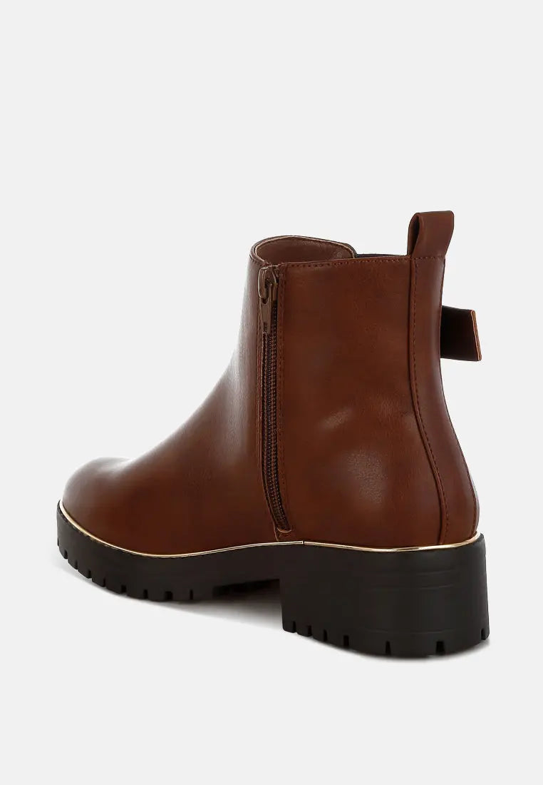 Antorin Chunky Buckle Detail Ankle Boots-2