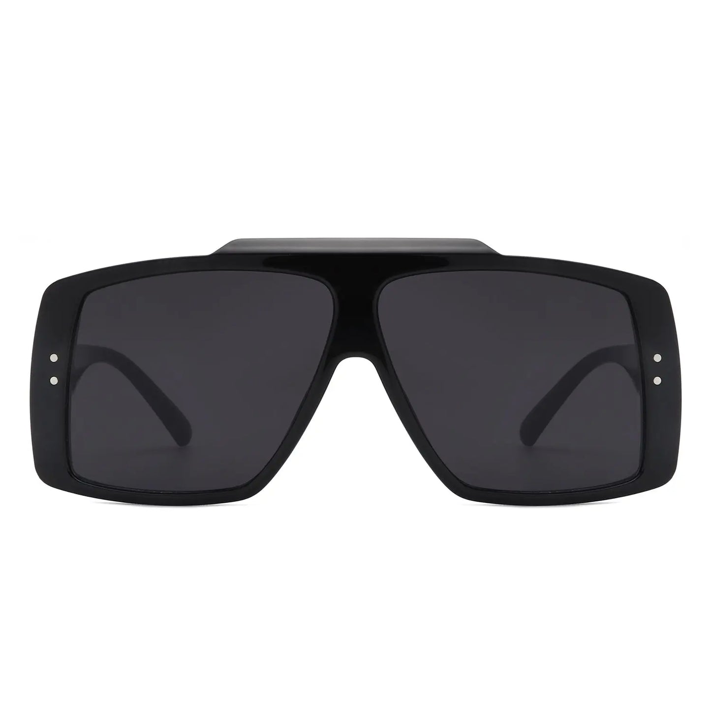 Halia - Square Retro Flat Top Fashion Sunglasses-2