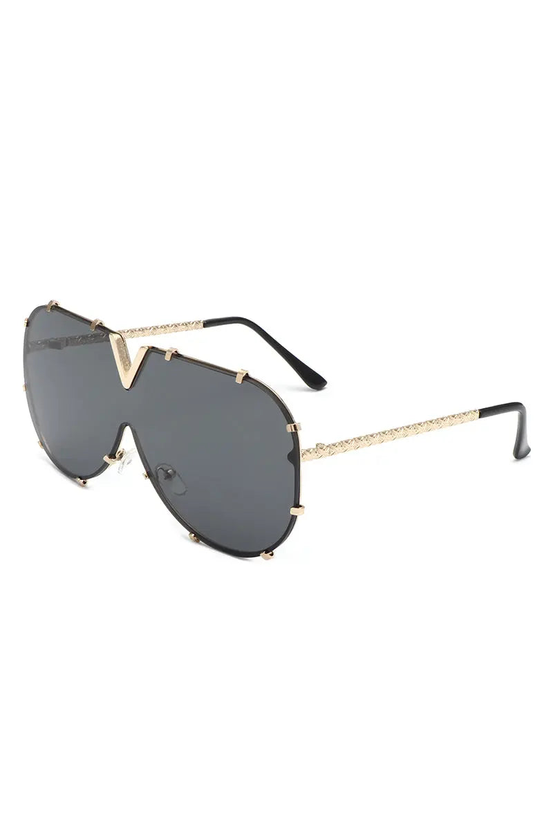 Dazzle - Oversized Luxury Aviator Sunglasses-2
