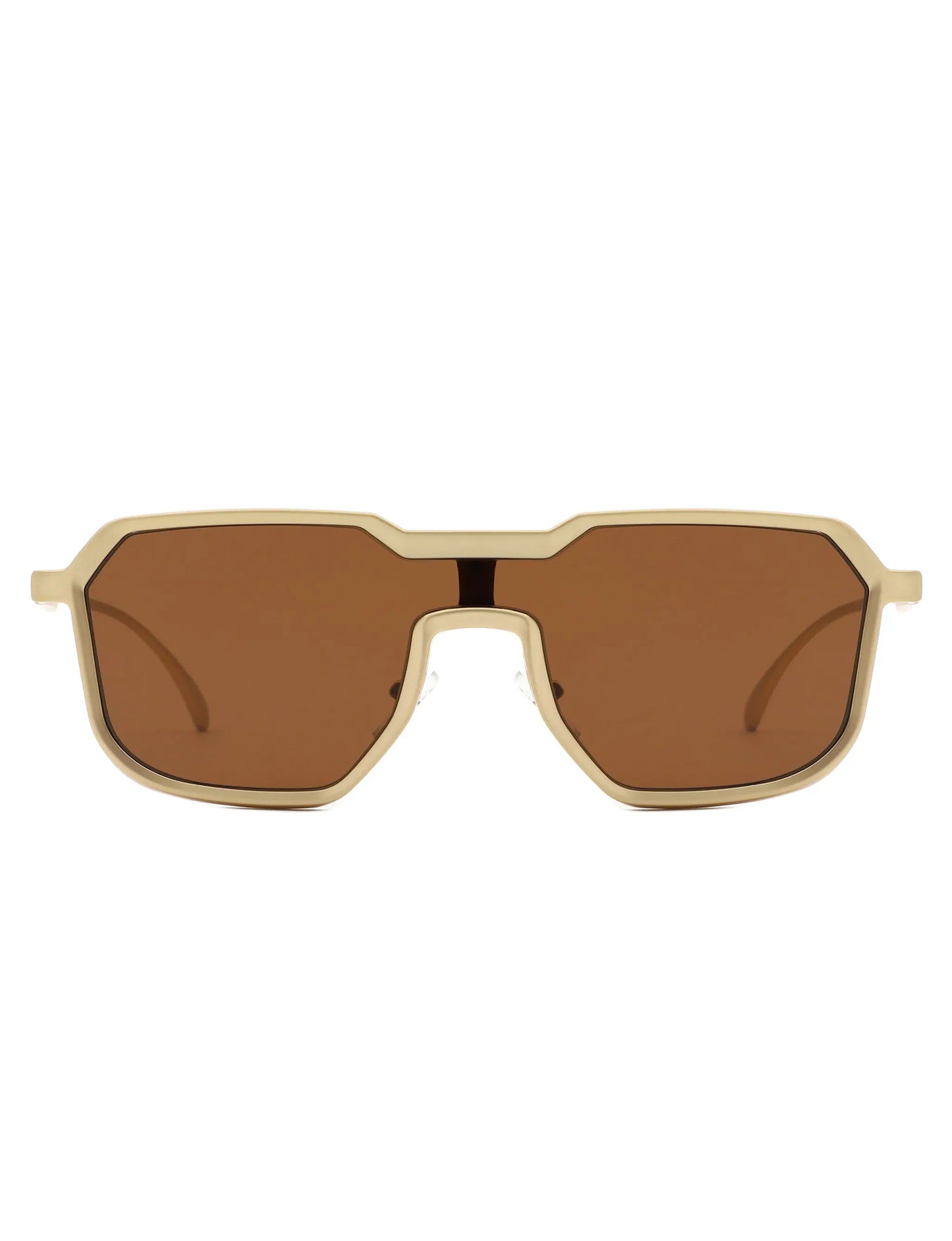 Fusion - Retro Oversized Square Geometric Fashion Sunglasses-3