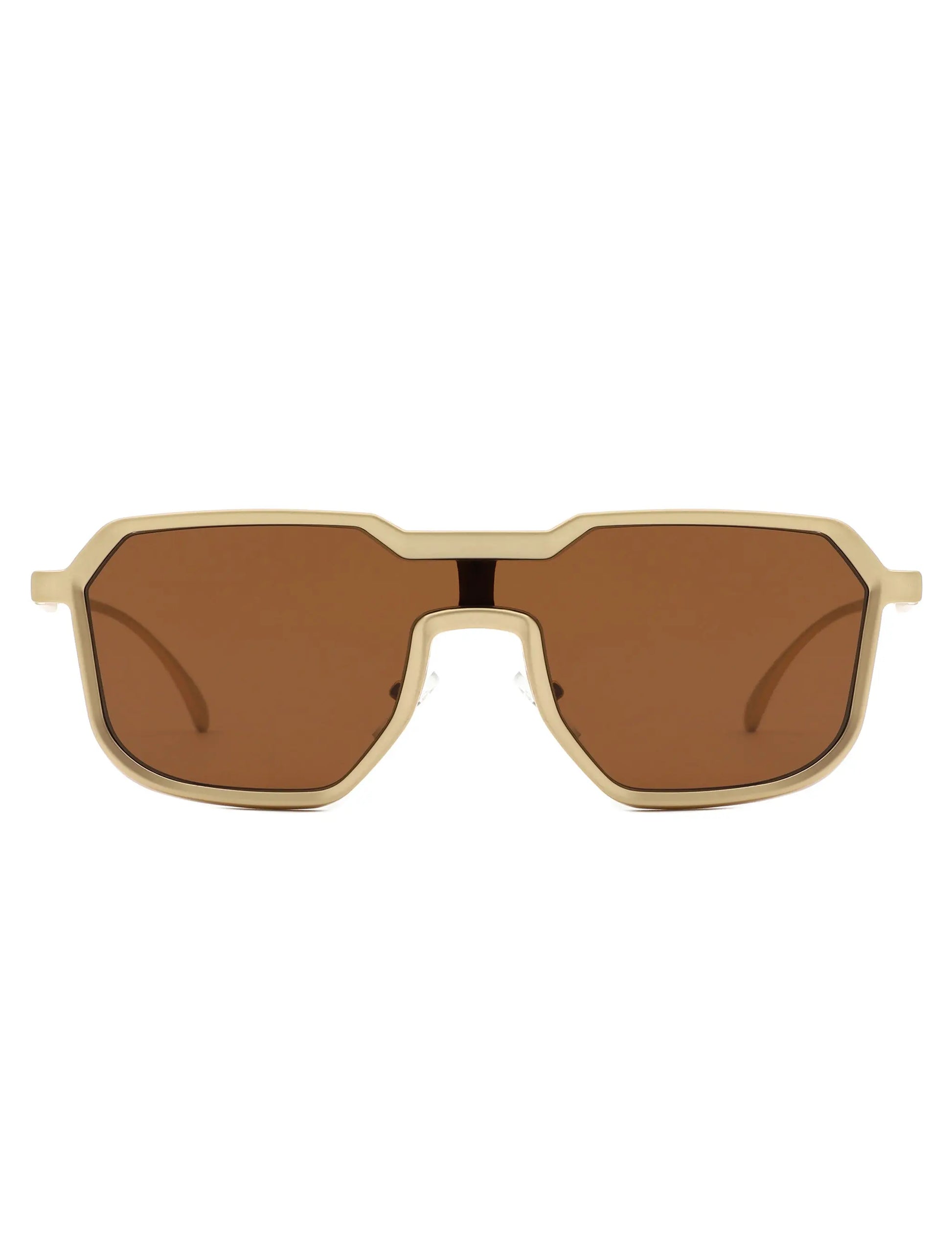 Fusion - Retro Oversized Square Geometric Fashion Sunglasses-3