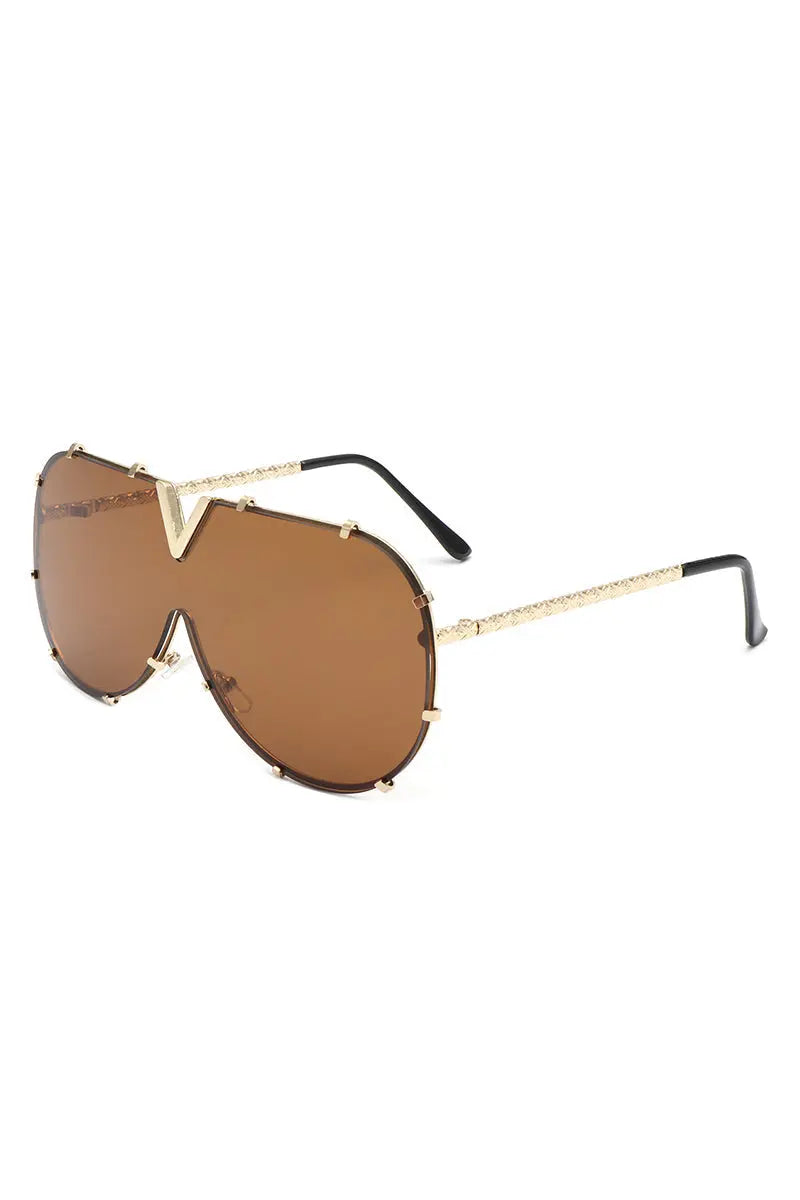 Dazzle - Oversized Luxury Aviator Sunglasses-4