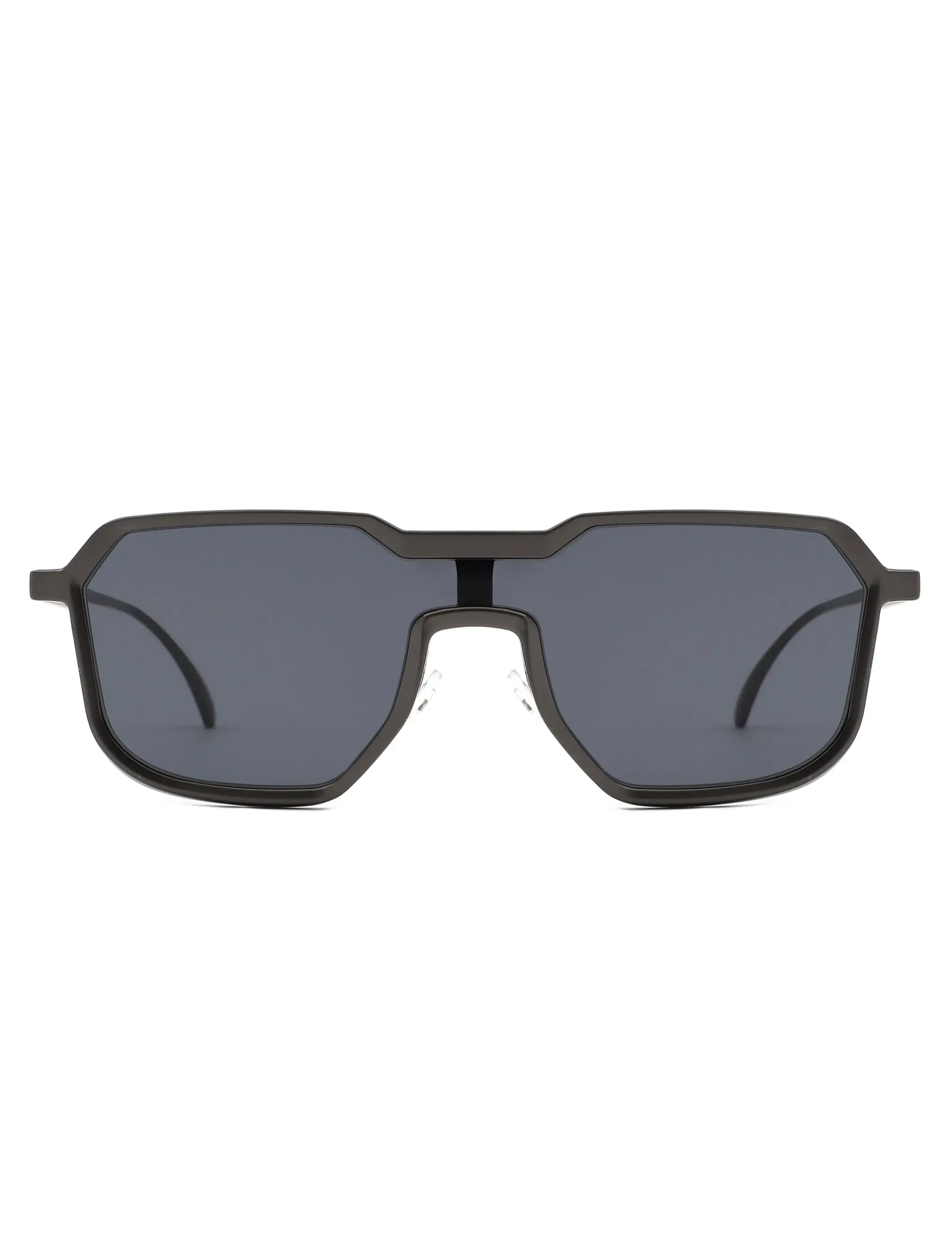 Fusion - Retro Oversized Square Geometric Fashion Sunglasses-4