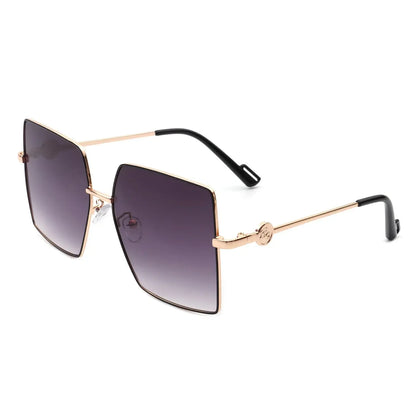 Benazia - Square Oversize Flat Top Large Tinted Women Fashion Sunglasses-5