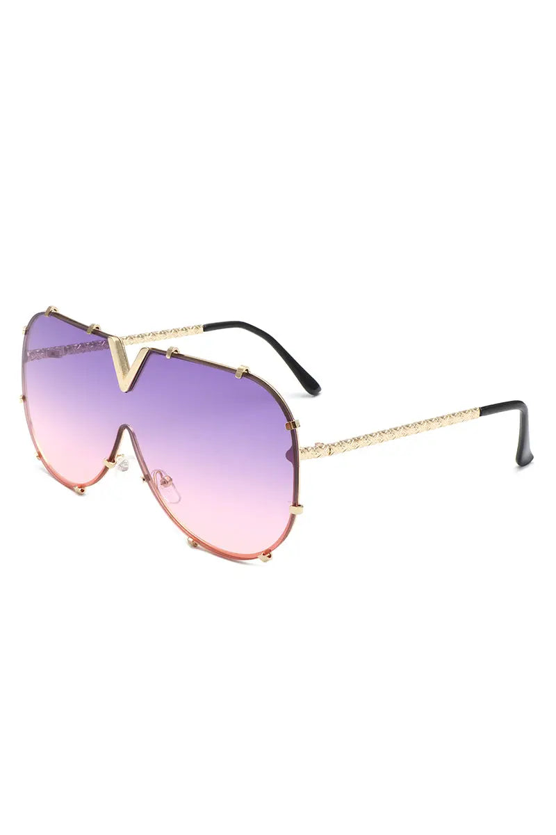 Dazzle - Oversized Luxury Aviator Sunglasses-0