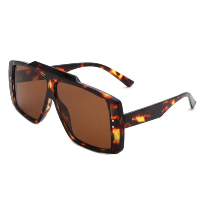 Halia - Square Retro Flat Top Fashion Sunglasses-0