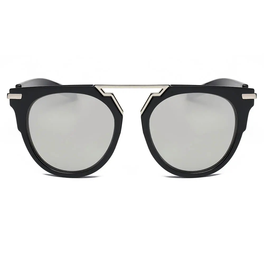 HANOVER | Unisex Fashion Brow-Bar Round Sunglasses-1