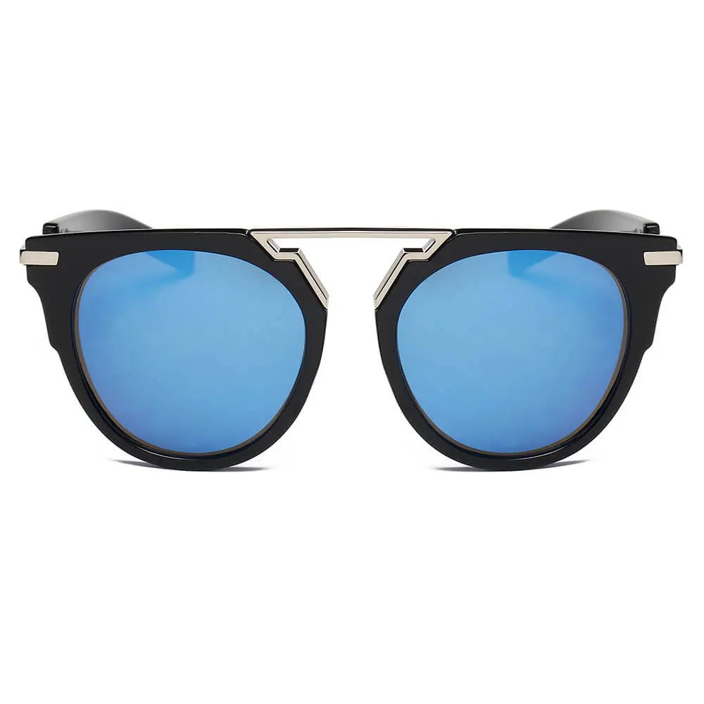 HANOVER | Unisex Fashion Brow-Bar Round Sunglasses-3