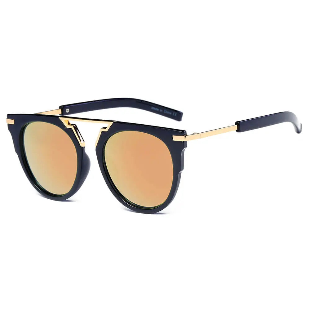HANOVER | Unisex Fashion Brow-Bar Round Sunglasses-4