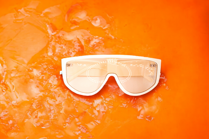 Beige Retro Oversized  Sunglasses
