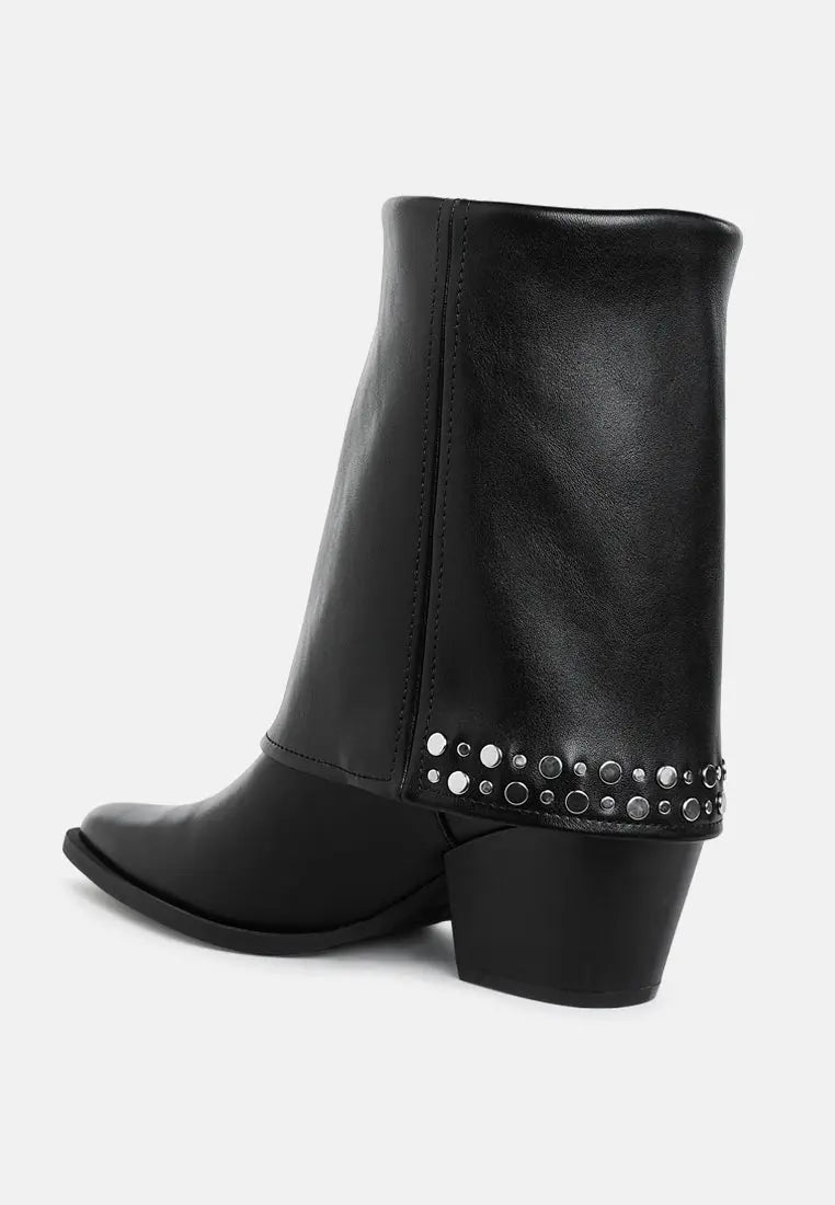 Mariachi Stud Embellished Foldover Boots-2