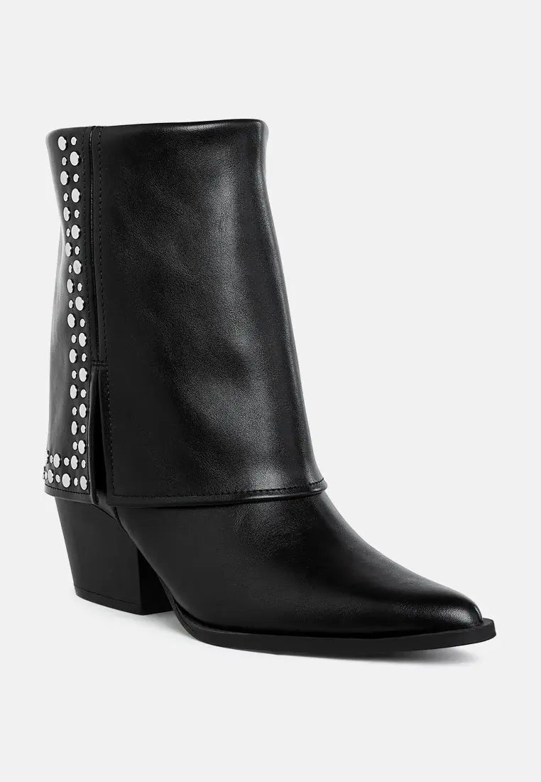 Mariachi Stud Embellished Foldover Boots-1