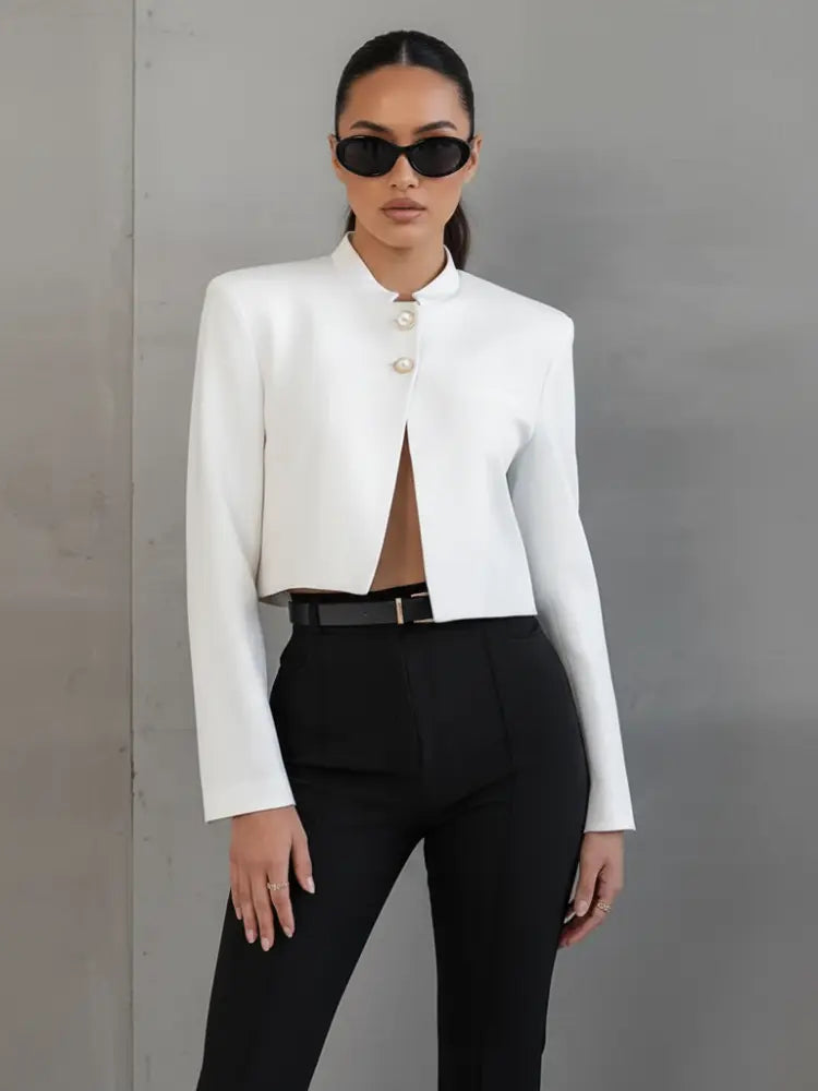 Versatile Stand Collar Blazer, Manhattan | BYMANYC ® New York-0