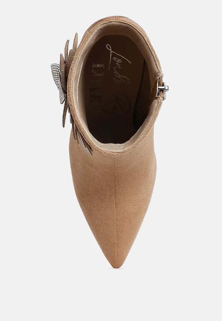 Yarrow Rhinestones Petal Detail Boots-3