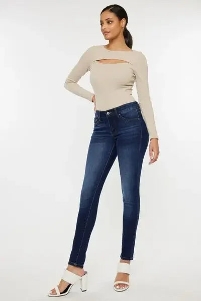 Kancan Mid Rise Gradient Skinny Jeans-3