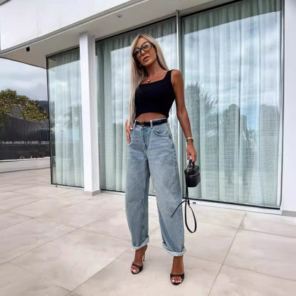 Street Hipster Casual Loose Women's Jeans-2
