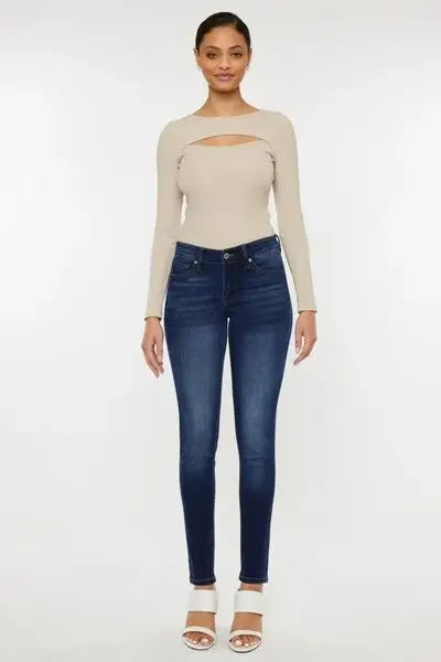Kancan Mid Rise Gradient Skinny Jeans-2