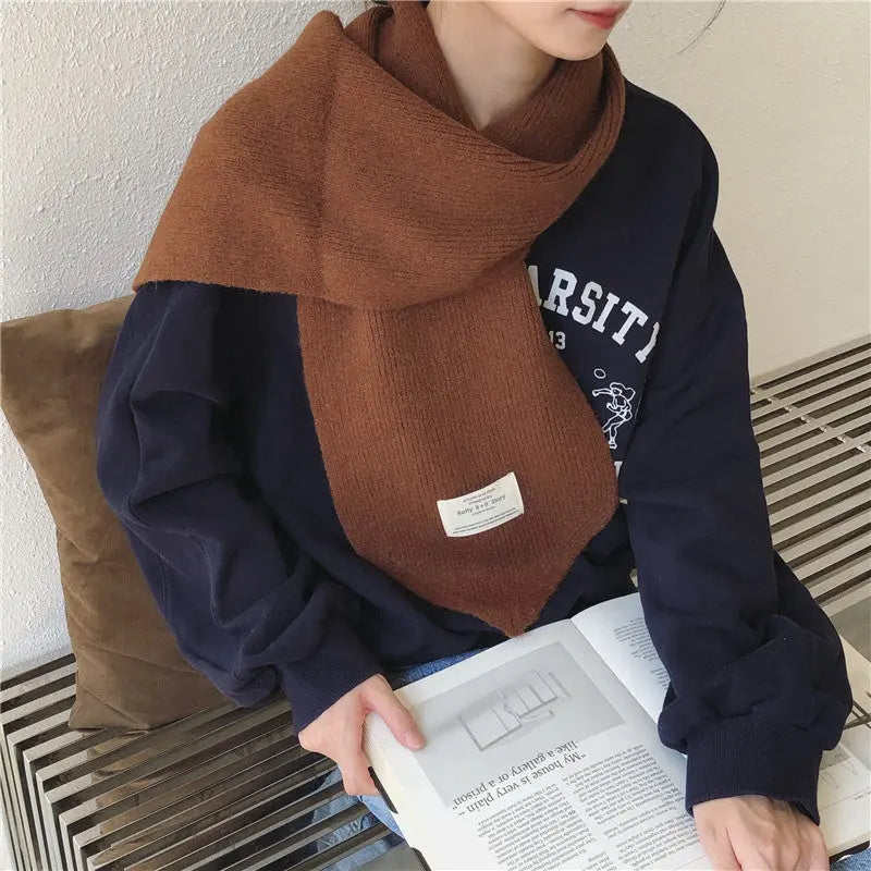 Pure Color Knitted All-match Cute Multifunctional Scarf-4