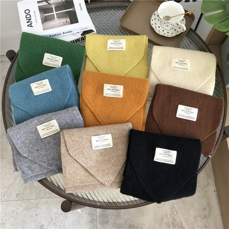 Pure Color Knitted All-match Cute Multifunctional Scarf-1