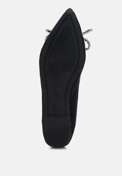 Ellerby Embellished Bow Detail Ballet Flats-2