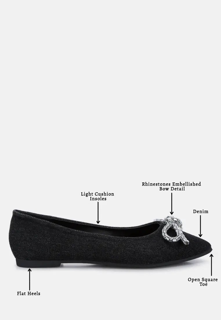 Ellerby Embellished Bow Detail Ballet Flats-3
