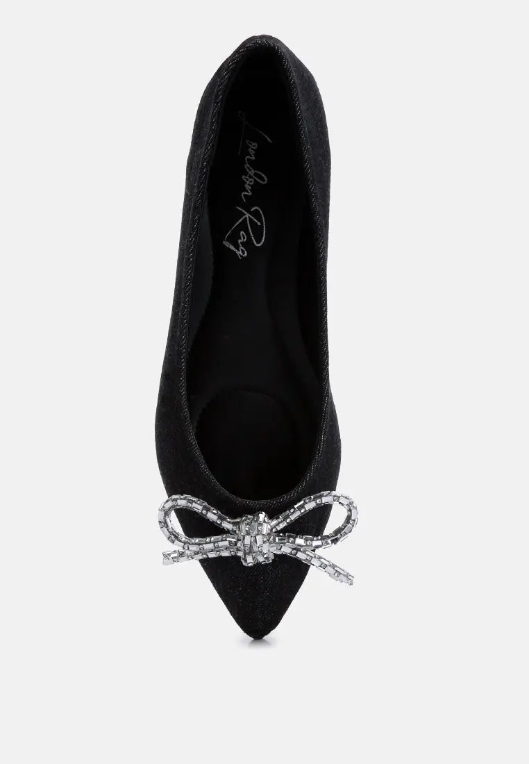 Ellerby Embellished Bow Detail Ballet Flats-1
