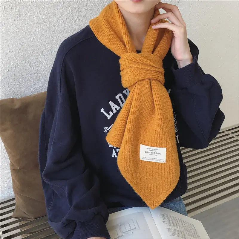 Pure Color Knitted All-match Cute Multifunctional Scarf-9