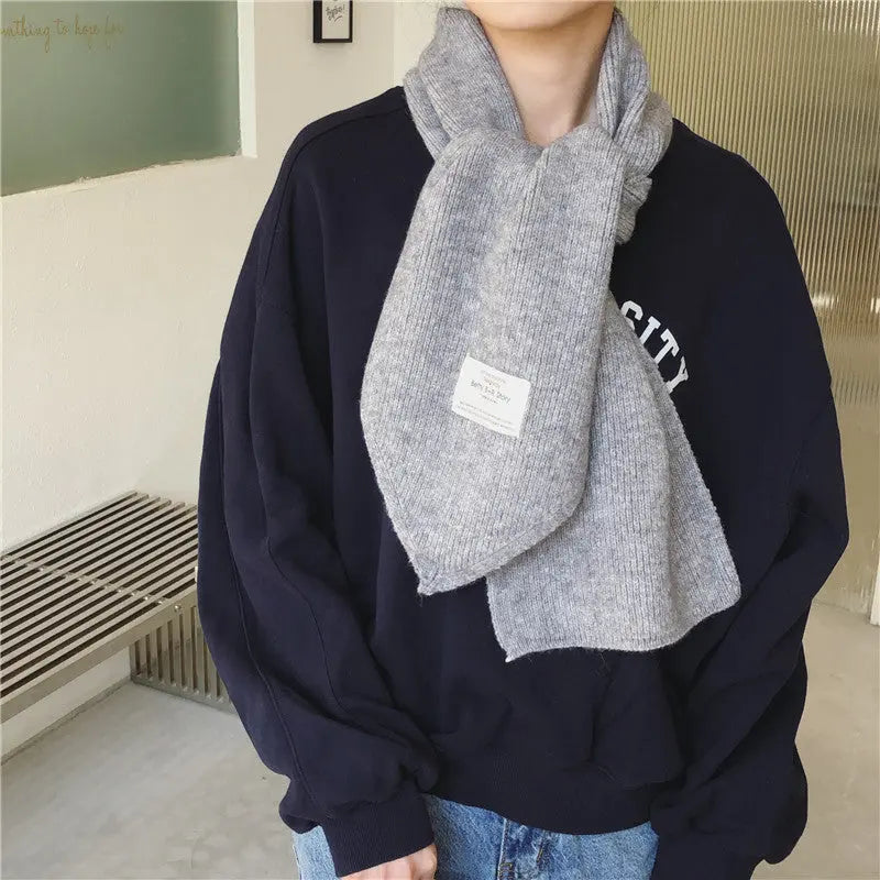 Pure Color Knitted All-match Cute Multifunctional Scarf-7