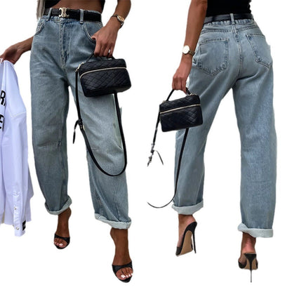 Street Hipster Casual Loose Women's Jeans-4